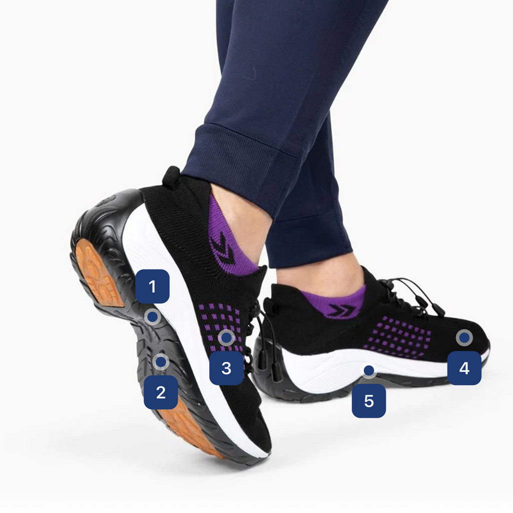 Ortho stretch Cushion Shoes - Black